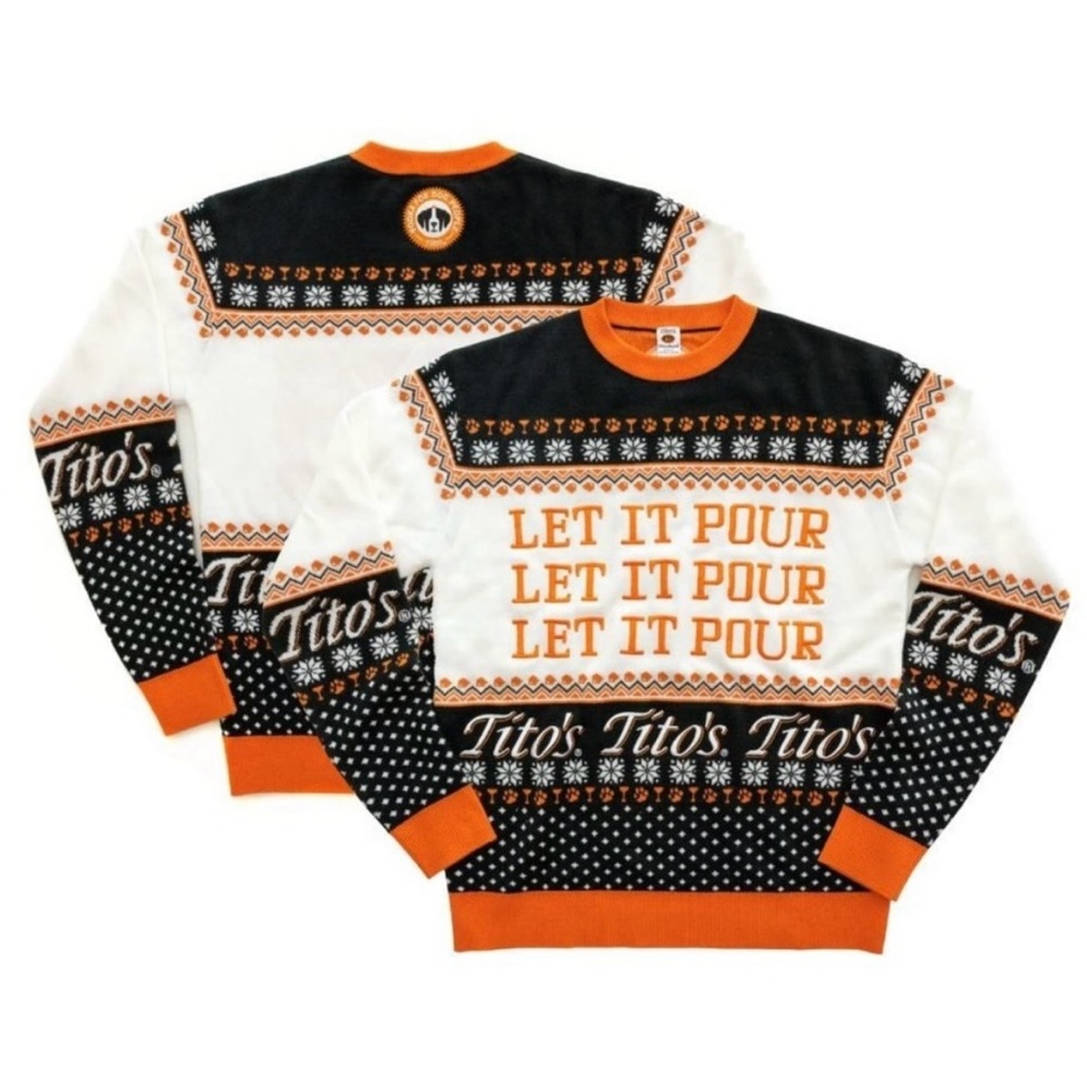 Tito’s Handmade Vodka Ugly Christmas Sweater Men’s Small New